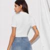 Sexy Crop Short Sleeve Fitted Sweaters - Image 2