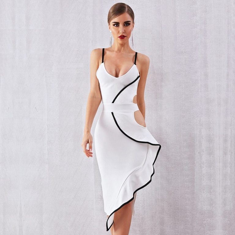 Sexy Hollow Out Runway Celebrity Bodycon Party Dress - Image 3