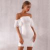 Sexy Lace Off Shoulder Slash Neck Celebrity Mini Club Dress - Image 6