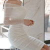 Polka Dot V Neck Zipper Layered Sexy Long Sleeves Pencil Bodycon Dress - Image 2