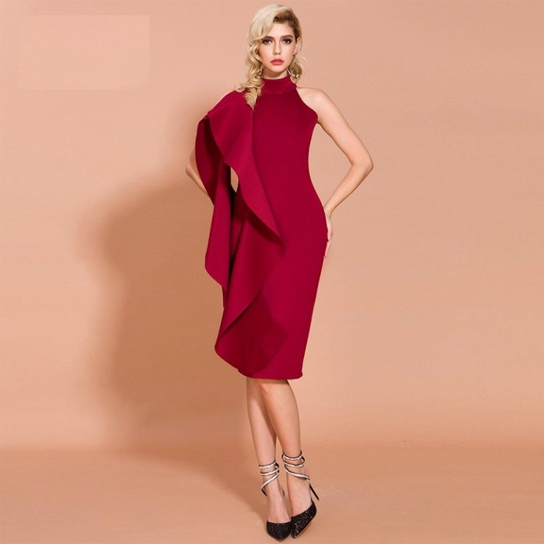 Sexy O Neck Off Shoulder Ruffles Dresses - Image 4