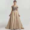 Sexy Off Shoulder Beading A-line Evening Dress