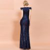 Sexy Off Shoulder Feather Sequin Maxi Dress - Image 6