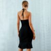 Sexy Ruffles Hollow Out Lace Up Celebrity Bodycon Party Dress - Image 6