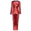 Sexy Sequin Evening Party V Neck Maxi Dress - Image 4