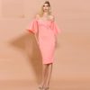 Sexy Slash Neck Short Sleeve Bodycon Dresses - Image 2
