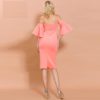 Sexy Slash Neck Short Sleeve Bodycon Dresses - Image 6