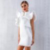 Sexy Sleeveless Ruffles Tassel Celebrity Bodycon Club Dress - Image 2