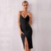 Sexy Spaghetti Strap Deep V Celebrity Evening Party Dress - Image 3