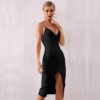 Sexy Spaghetti Strap Deep V Celebrity Evening Party Dress - Image 4