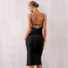 Sexy Spaghetti Strap Deep V Celebrity Evening Party Dress - Image 6