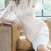 Half Sleeves Lace Sexy Stand Collar Layered Body Conscious Bodycon Dresses - Image 2