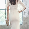 Half Sleeves Lace Sexy Stand Collar Layered Body Conscious Bodycon Dresses - Image 3