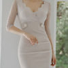 Sexy V Neck Zipper Bodycon Dresses