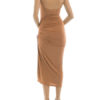 Square Neck Split Front Sleeveless Drawstring Semi Formal Party Dresses - Image 3