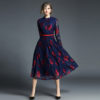 Stand Mid-Calf Slim Office Lady Casual Dress