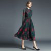 Stand Mid-Calf Slim Office Lady Casual Dress - Image 2