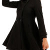 Stand Collar Pockets Retro Wrap Coat - Image 8
