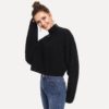 Streetwear Long Sleeve Casual Crop Boxy Ladies Sweaters
