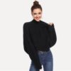 Streetwear Long Sleeve Casual Crop Boxy Ladies Sweaters - Image 3