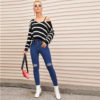 V Back Long Sleeve Cute Casual Sweaters - Image 2