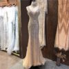 V-Neck Sleeveless Pearls Diamond Sexy Prom Dress