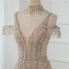 V-Neck Sleeveless Pearls Diamond Sexy Prom Dress - Image 9
