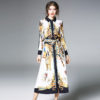 Vintage Turn-down Collar Ankle-Length Streetwear long dress