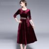 Vintage Velvet Evening Party Dress