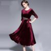 Vintage Velvet Evening Party Dress - Image 6