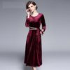 Vintage Velvet Evening Party Dress - Image 4