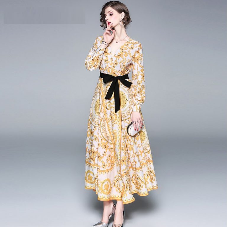 Vintage Plus Size Elegant Floral Maxi Dress - Image 3