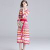 Vintage Elegant knitting Rainbow Striped Sweater dress - Image 4