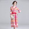 Vintage Elegant knitting Rainbow Striped Sweater dress - Image 5