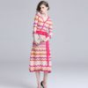 Vintage Elegant knitting Rainbow Striped Sweater dress - Image 6