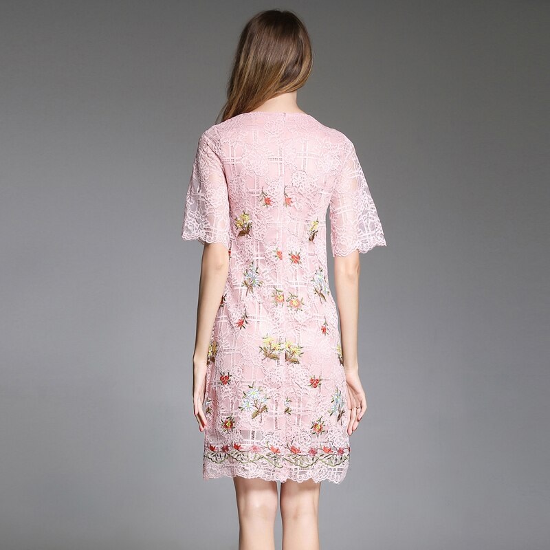 Elegance Lace Print Embroidery Dress - Image 6