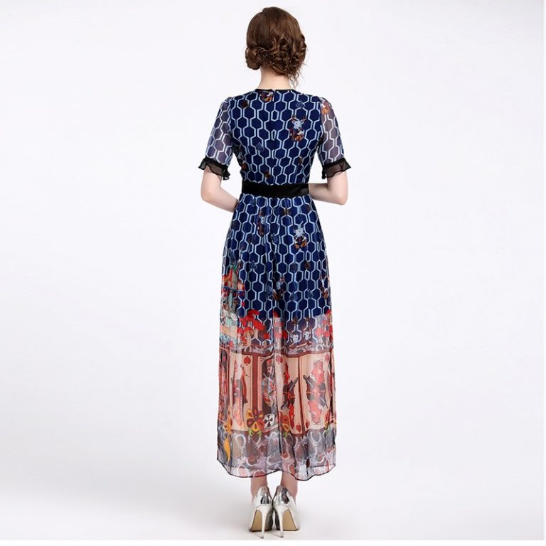 Vintage Printed Long Boho Dress - Image 5