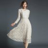 A-Line Lace Office Lady Party Dress