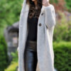 Acrylic Buttons Long Sleeves Hooded Oversized Sweaters Cardigans