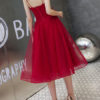 Beautiful A Line Knee Length Square Neck Flowers Social Cocktail Party Dresses - Image 3