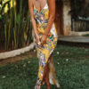 Boho V Neck Long Sleeves Maxi Dress - Image 2
