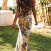 Boho V Neck Long Sleeves Maxi Dress - Image 3