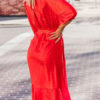 Cascading Ruffles V Neck Bodycon Dress - Image 3