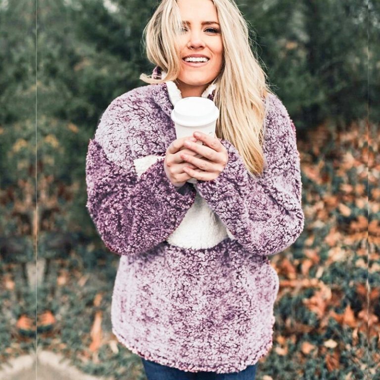Casual Long Sleeve Zipper Soft Warm Sweatshirt