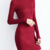 Charming Jewel Neck Long Sleeves Knitted Dress - Image 6