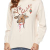Christmas Long Sleeves Cotton Blend Hooded Sweatshirt - Image 4