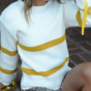 Color Block Jewel Neck Pullover Sweater - Image 5