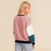 Color block Cut And Sew Casual Corduroy  Sweatshirt - Image 2