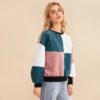 Color block Cut And Sew Casual Corduroy  Sweatshirt - Image 3