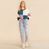 Color block Cut And Sew Casual Corduroy  Sweatshirt - Image 5